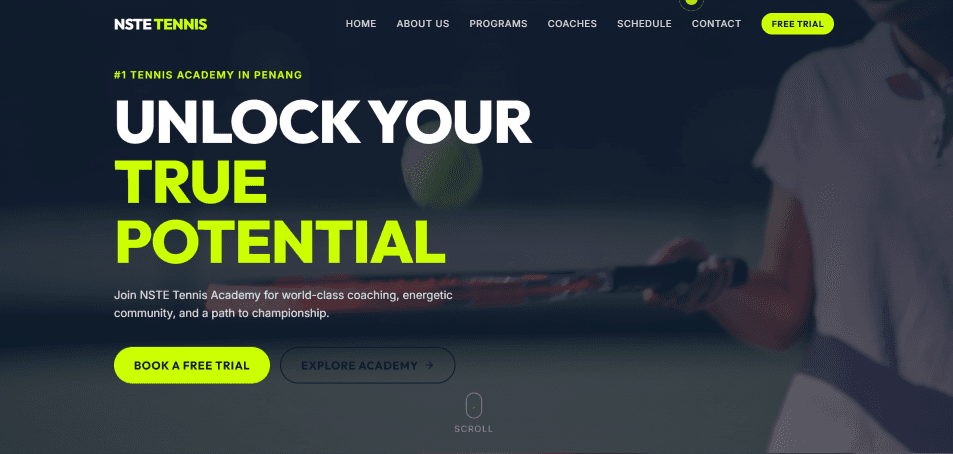 Tennis Academy Website gallery image 1